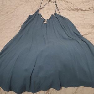 Blue open back dress